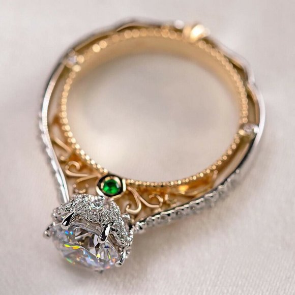 Gorgeous 925 Sterling Silver Two Tone Ring - Picture 5 of 6